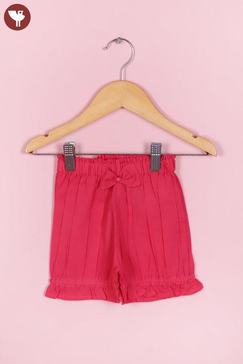Cambric Cotton Navy Blue Girls Top and Short Set