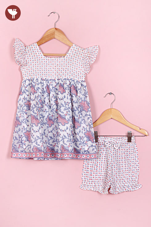 Cambric Cotton Girls Top & Short Set