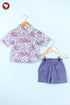 Cambric Cotton Shirt & Shorts Set in Block Print