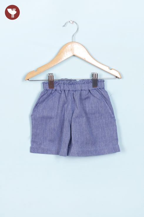 Cambric Cotton Shirt & Shorts Set in Block Print