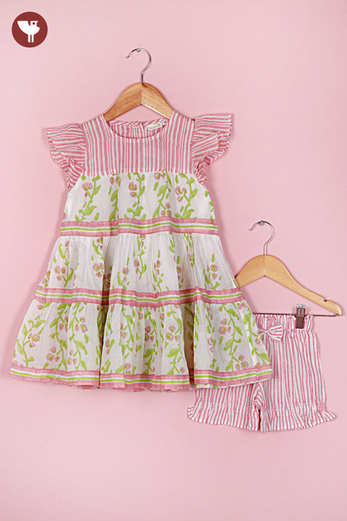 Mul Mul Cotton Girls Top & Short Set