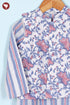 Cambric Cotton Boys Kurta Pyjama Set with Vest in Block Print