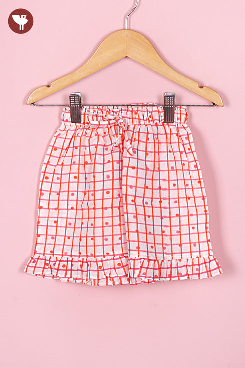 100% Cambric Cotton White Co-Ord Set in Block Print