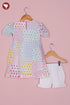 MulMul Cotton Girls Top & Short Set in Block Print