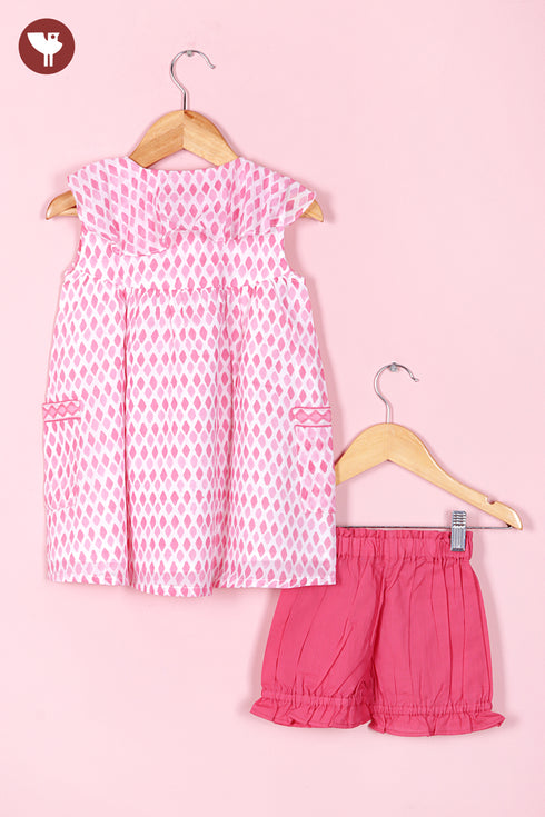 Mul Mul Cotton Pink Girls Top and Short Set
