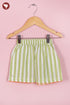 Cambric Cotton Girls Top & Short Set in Stripe Block Print