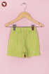 100% Cambric Cotton White Girls Top & Short Set in Floral Block Print