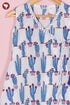 Cambric Cotton White Kurta Pant Set in Floral Block Print