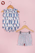 MulMul Cotton Girls Top & Short Set in Block Print