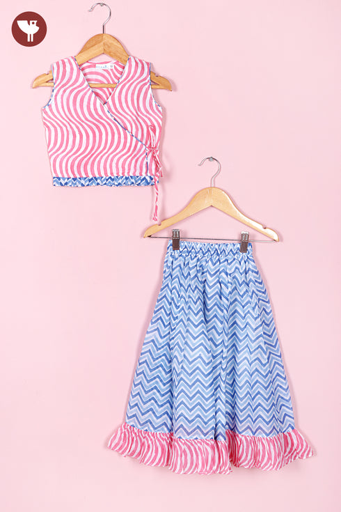 Mul Mul Cotton Lehenga Set In Block Print
