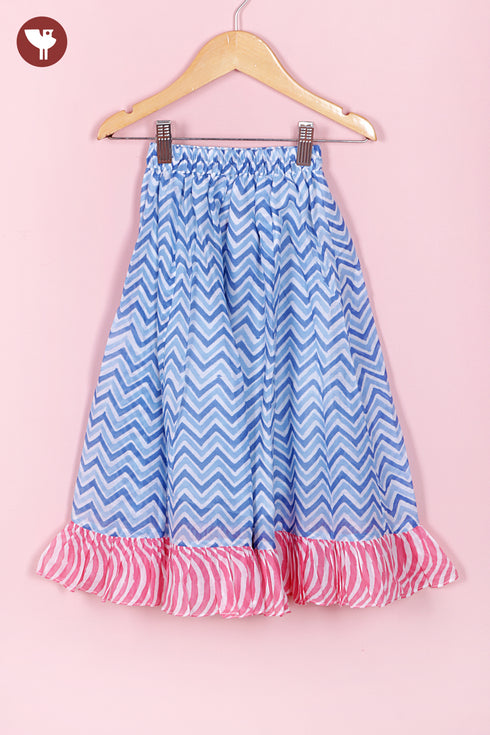 Mul Mul Cotton Lehenga Set In Block Print