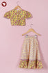 Mul Mul Cotton Lehenga Set in Floral Block Print