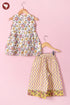 Mul Mul Cotton White & Yellow Girls Sharara Set