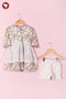 Mul Mul Cotton Girls Dress & Short Set in Floral Block Print