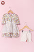 Mul Mul Cotton Girls Dress & Short Set in Floral Block Print
