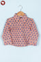 Cambric Cotton Peach Boys Shirt In Floral Block Print