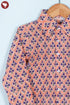 Cambric Cotton Peach Boys Shirt In Floral Block Print