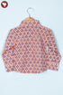 Cambric Cotton Peach Boys Shirt In Floral Block Print