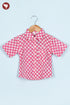 Cambric Cotton Boys Short Sleeve Shirt in Floral Block Print