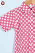 Cambric Cotton Boys Short Sleeve Shirt in Floral Block Print