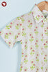 Cambric Cotton Boys Short Sleeve Shirt in Floral Block Print