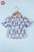Cambric Cotton Boys Short Sleeve Shirt in Floral Block Print