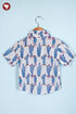 Cambric Cotton Boys Short Sleeve Shirt in Floral Block Print