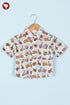Cambric Cotton Boys Short Sleeve Shirt in Scooter Print