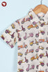 Cambric Cotton Boys Short Sleeve Shirt in Scooter Print