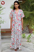 60’s Cotton Short Sleeve Kaftan in Floral Print