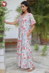 60’s Cotton Short Sleeve Kaftan in Floral Print
