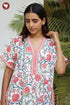 60’s Cotton Short Sleeve Kaftan in Floral Print