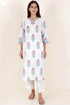 Cotton Kurta Pant And Dupatta Set In Floral Block Print
