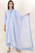 Bizzy Lizzy Kurta And Pant Set With Kota Dupatta In Block Print