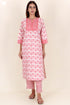 Bizzy Lizzy Kurta And Pant Set With Kota Dupatta In Block Print