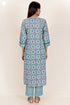 Bizzy Lizzy Kurta Pant Set With Kota Dupatta In Block Print