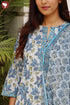 Bizzy Lizzy Kurta Pant Set With Kota Dupatta In Block Print