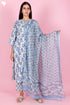Bizzy Lizzy Kurta Pant Set With Kota Dupatta In Block Print