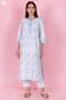 Bizzy Lizzy Kurta And Pant Set With Kota Dupatta In Block Print