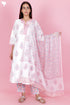 Bizzy Lizzy Kurta And Pant Set With Kota Dupatta In Block Print