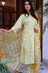 Bizzy Lizzy Kurta Pant Set With Kota Dupatta In Block Print