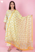 Bizzy Lizzy Kurta Pant Set With Kota Dupatta In Block Print