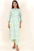 Cambric Cotton Kurta And Pant Set With Kota Dupatta In Block Print