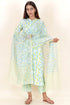 Cambric Cotton Kurta And Pant Set With Kota Dupatta In Block Print