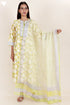 Cambric Cotton Kurta And Pant Set With Kota Dupatta In Block Print