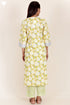 Cambric Cotton Kurta And Pant Set With Kota Dupatta In Block Print