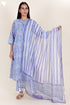 Cambric Cotton Kurta Pant Set With Kota Dupatta In Block Print