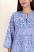 Cambric Cotton Kurta Pant Set With Kota Dupatta In Block Print