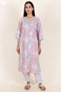 Cotton Kurta And Pant Set With Kota Dupatta In Block Print