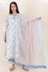 Cotton Kurta Pant Set With Kota Dupatta In Block Print